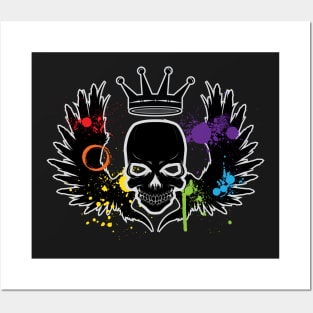 Winged Skull Rainbow LGBT Pride Posters and Art